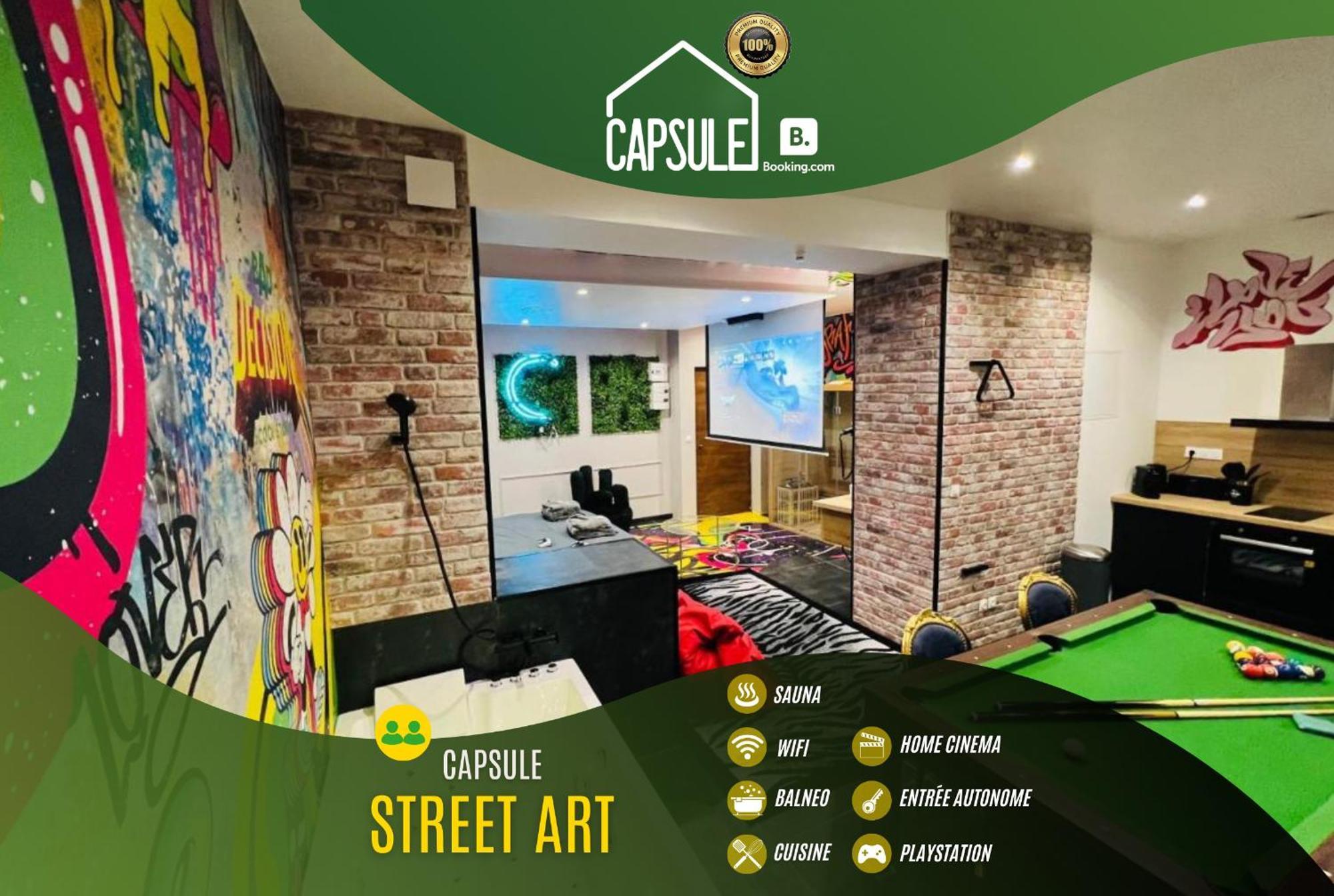 Capsule Street Art - Sauna- Jacuzzi - Playstation 5 - Billard - Netflix - Home Cinema - Terrasse Douai Exteriör bild